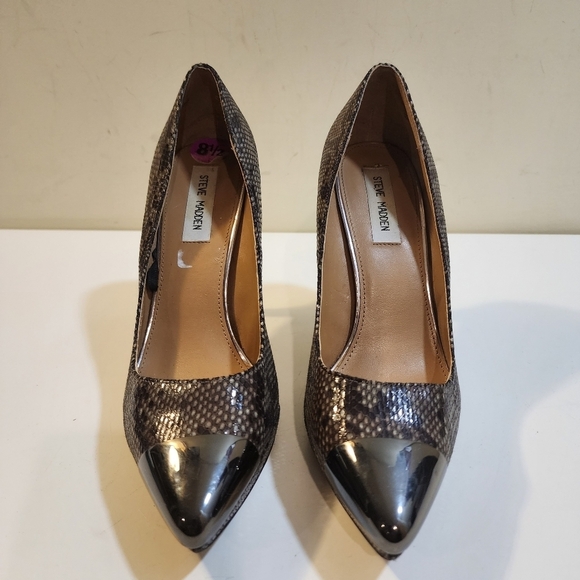 Steve Madden Snakeskin pointed toe high heels shoes size 8.5 - Picture 10 of 12